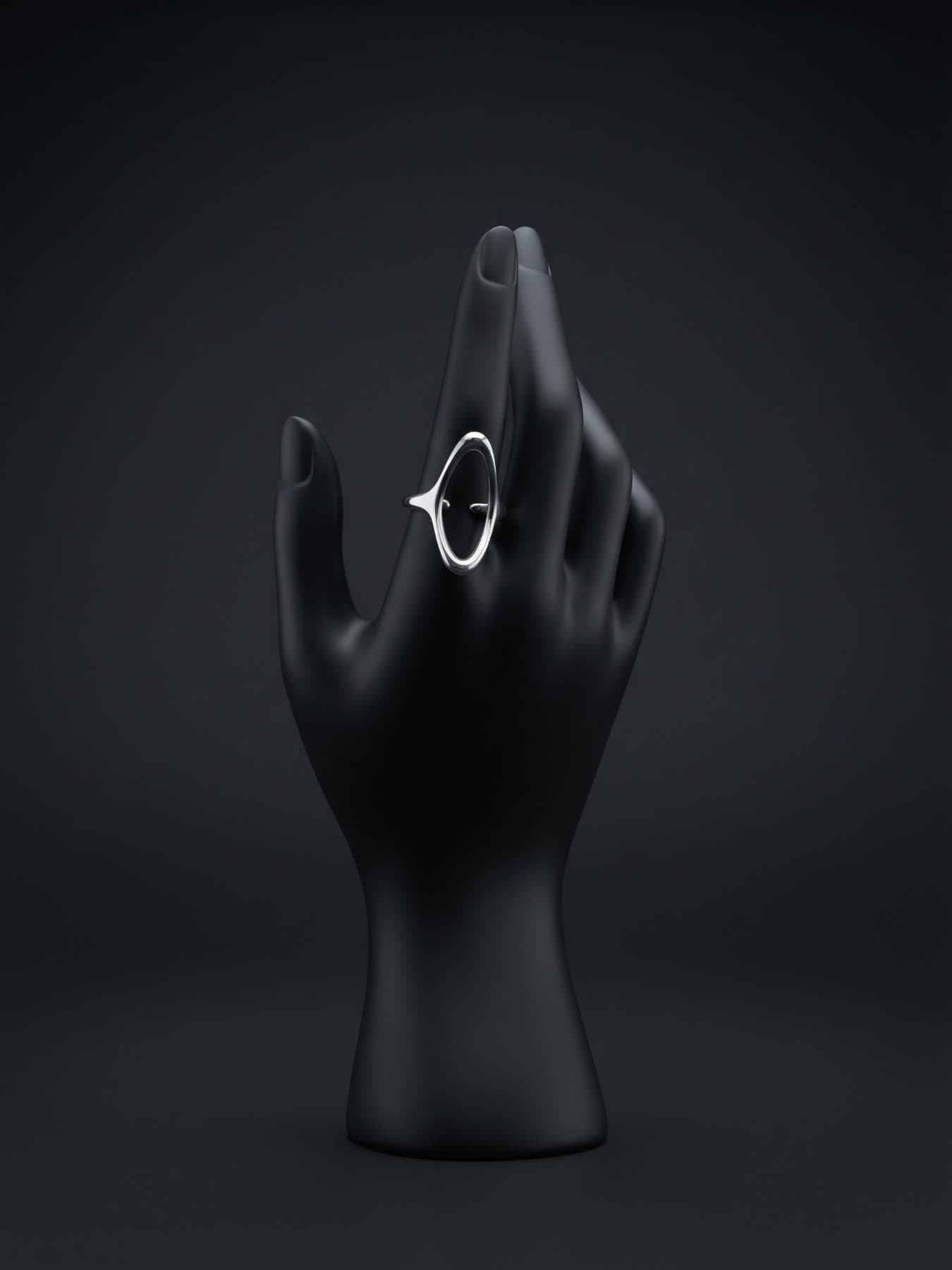 Anillo de Acero Chico con forma Ovalo