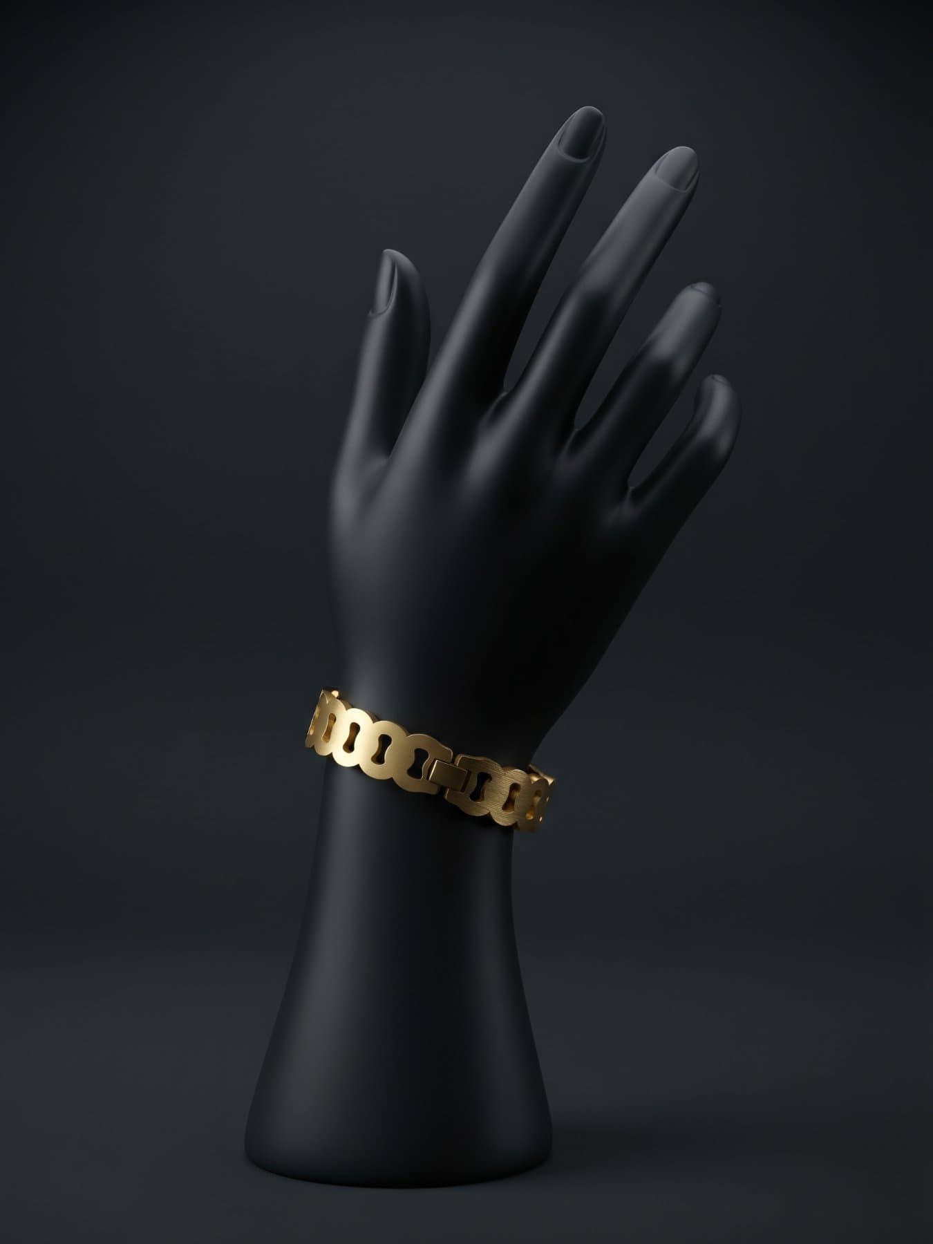 Pulsera mediana de acero moños en el centro