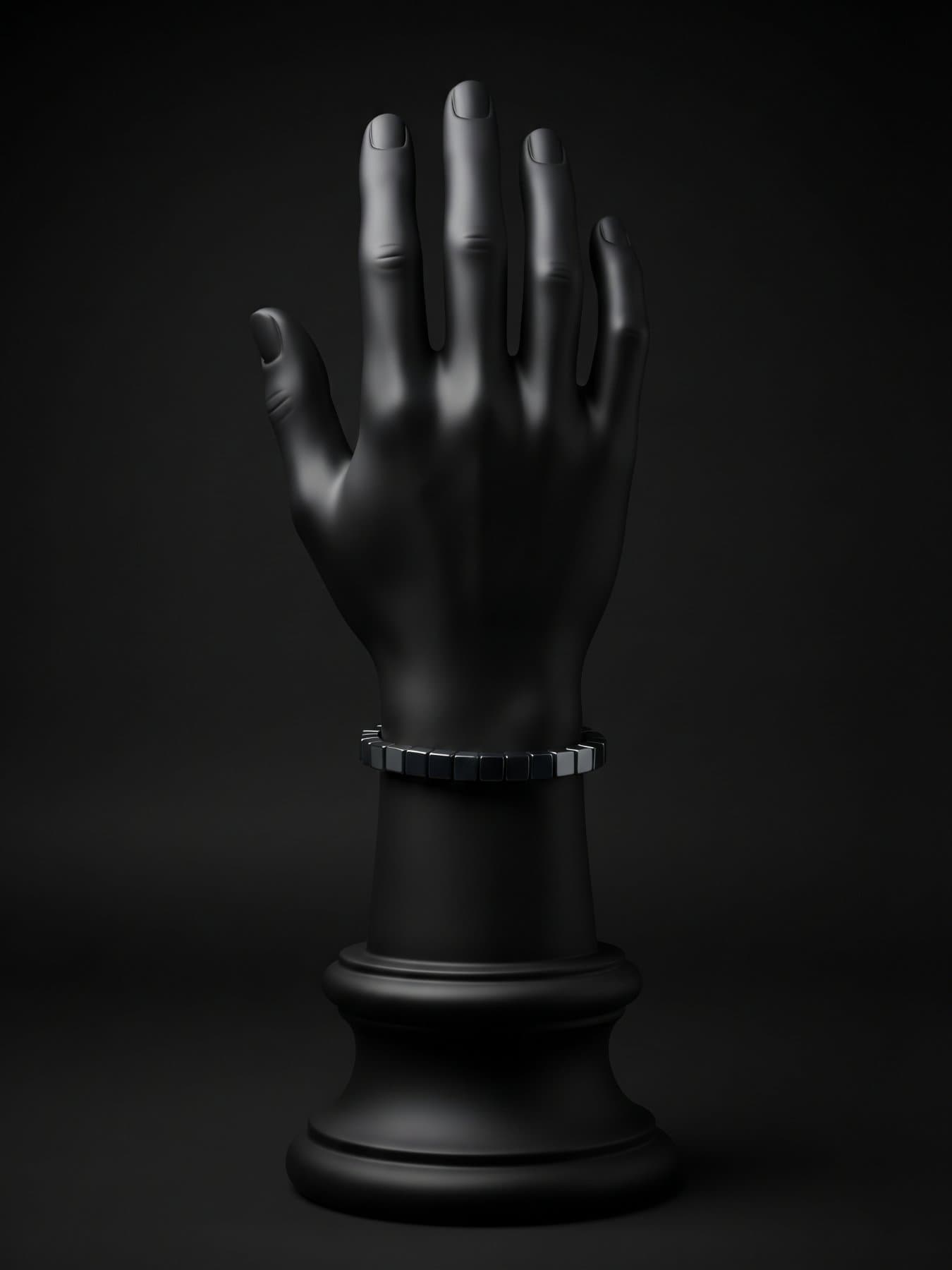 Pulsera de caballero negra cuadros