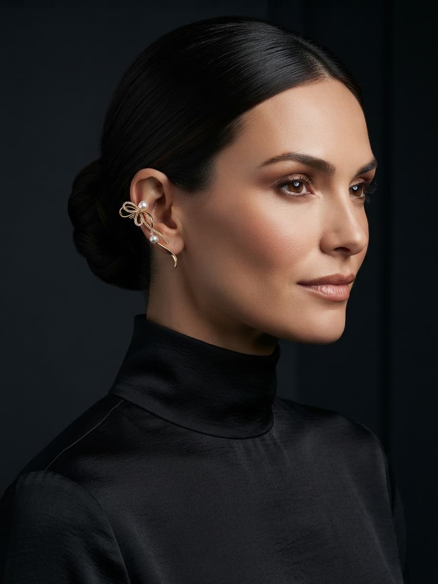 Ear cuffs largo, puesta