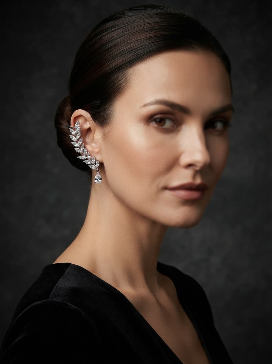 Ear cuffs largo, puesta