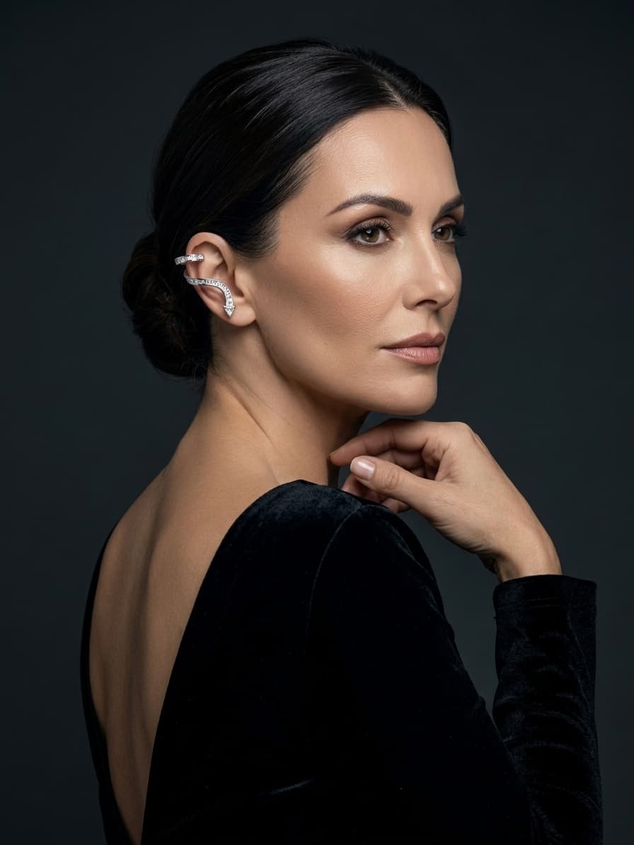 Ear cuffs largo, puesta