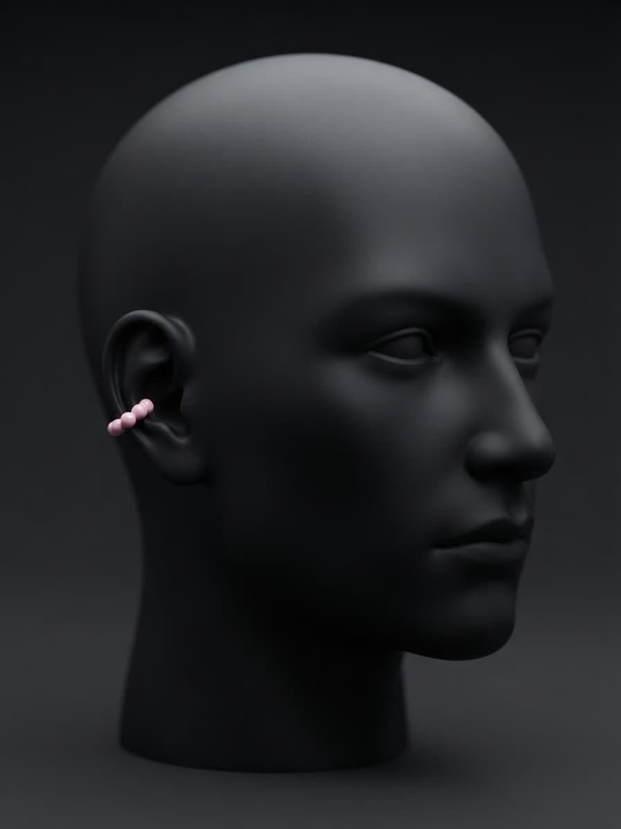 Ear cuff y ear coff chico rosa