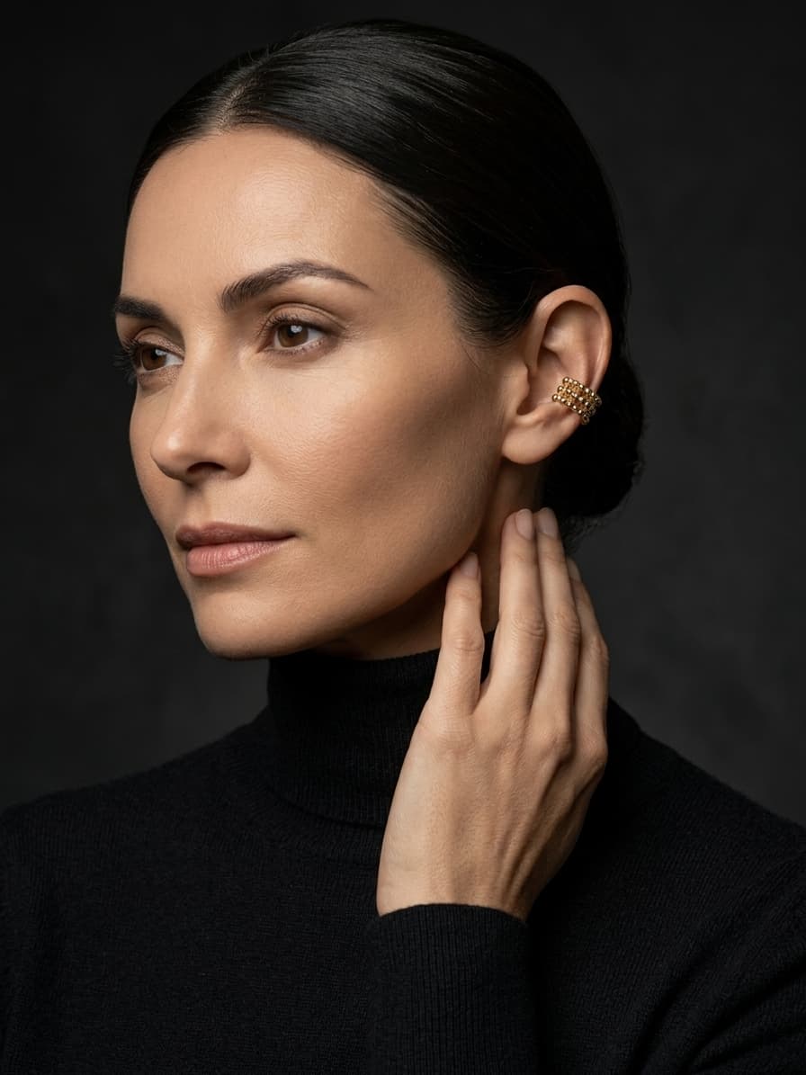 Ear cuff y ear coff chico, puesta