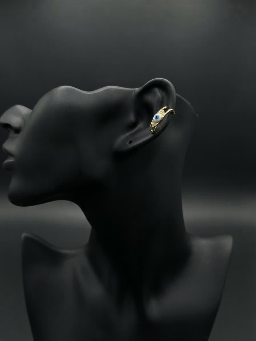 Ear cuff chico ojo turco azul